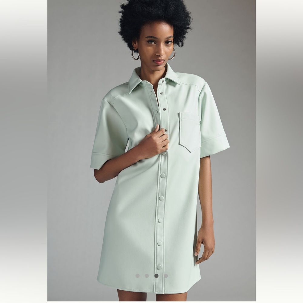 Maeve by Anthropologie faux leather shirt dress